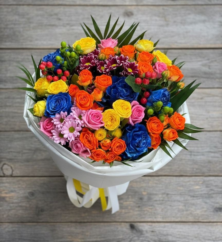 Букет цветов из: Розы и Хризантемы в Красной Горке