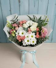 Букет цветов из:  Розы, Лизиантусы и Хризантемы в Красной Горке