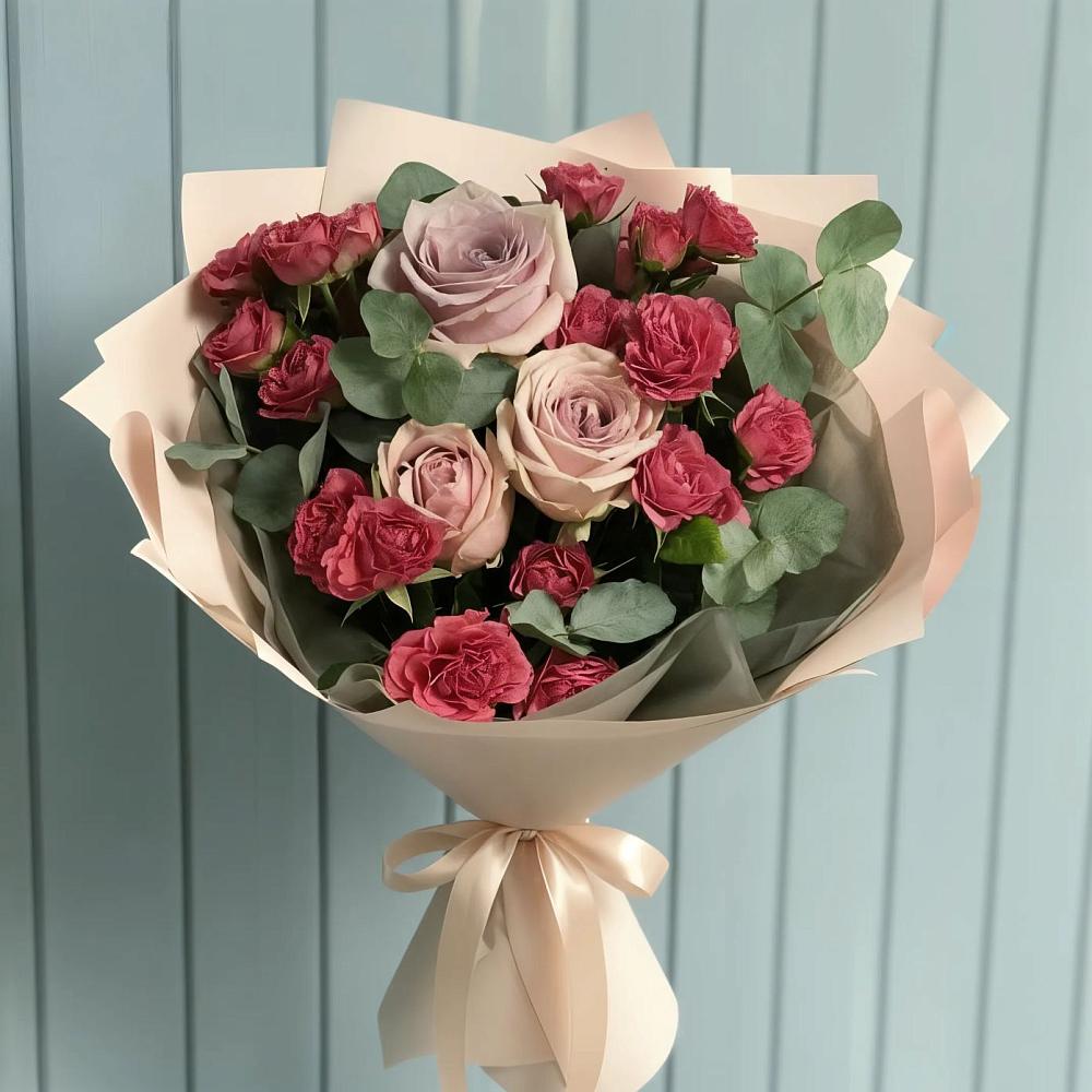 Букет цветов из: Гвоздики и Розы в Красной Горке