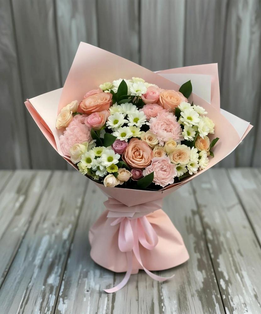 Букет цветов из: Гвоздики, Розы и Хризантемы в Красной Горке