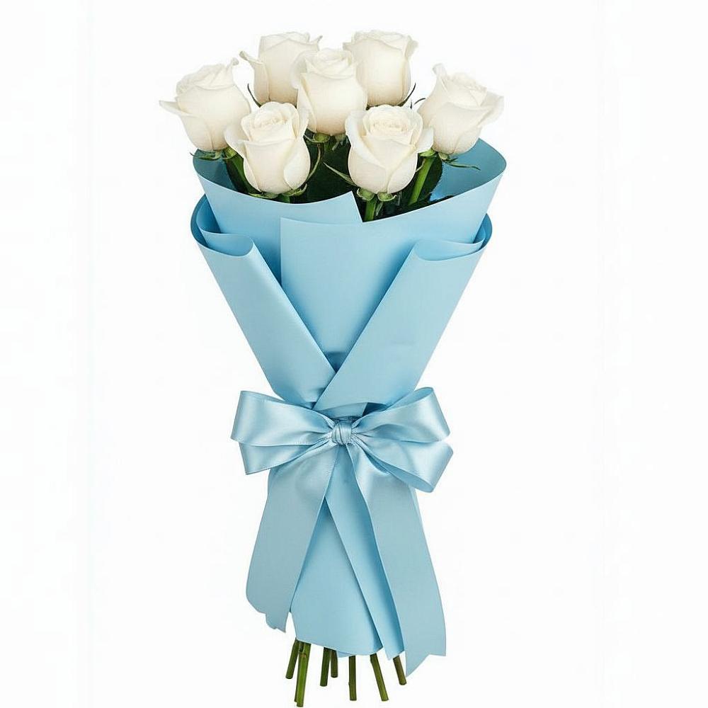 Букет 7 белых роз Проуд в Красной Горке