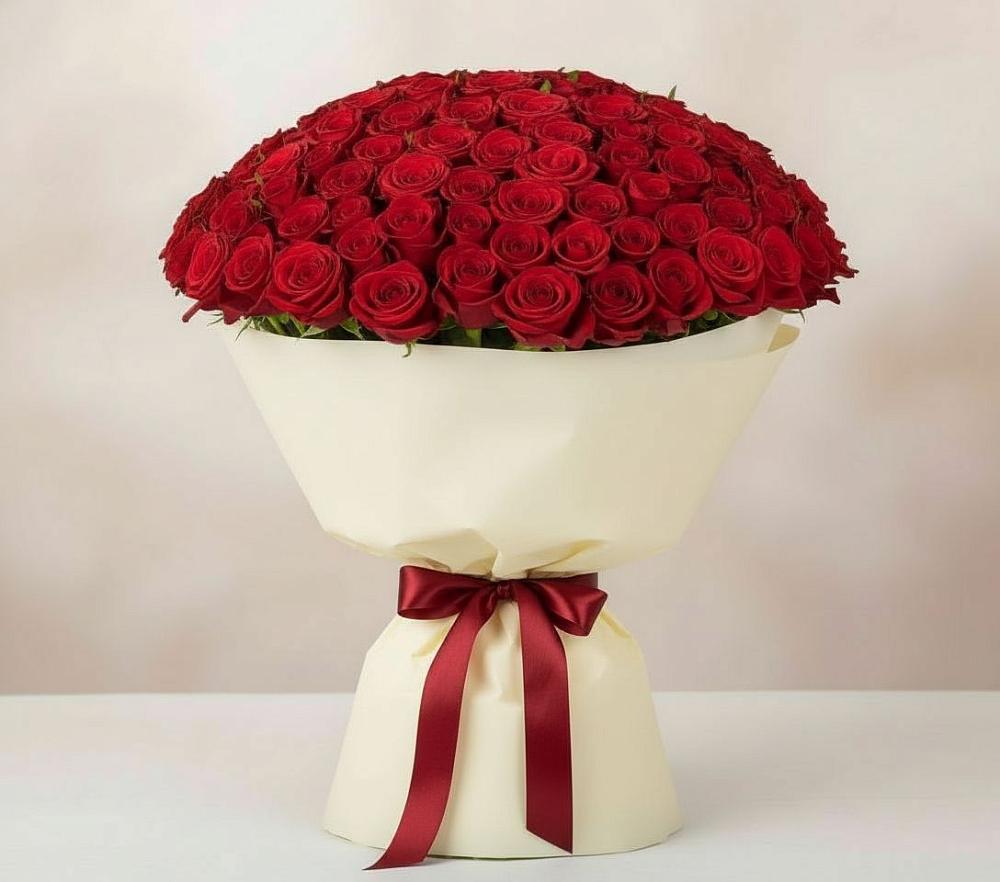 Букет 101 Красная роза Милано в Красной Горке