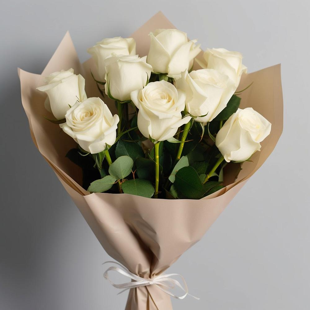 Букет 9 Белых роз Эдлесс Лав в Красной Горке