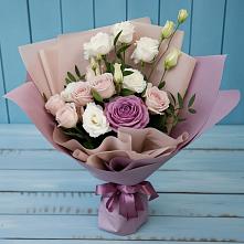 Букет цветов из:  Розы и Лизиантусы #REPLACE_PRED# Красной Горке