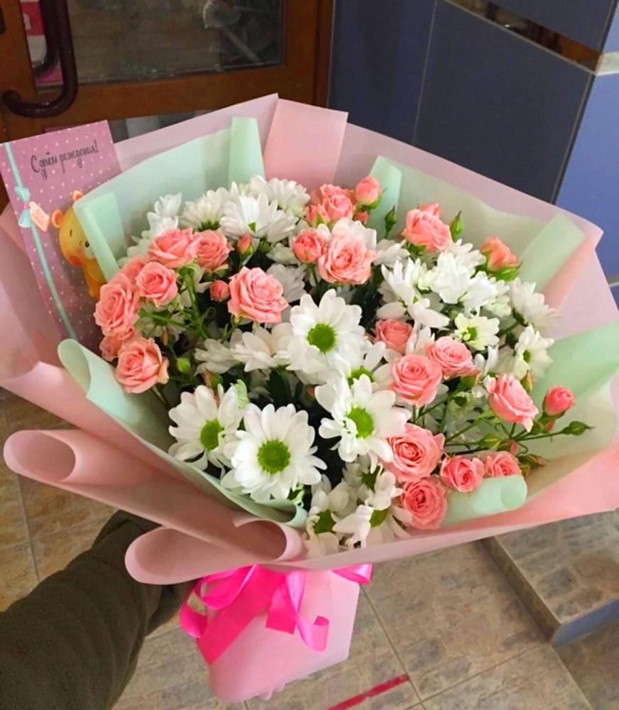 Букет цветов из: Розы и Хризантемы в Красной Горке