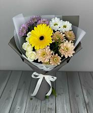 Букет цветов из:  Розы, Герберы и Хризантемы в Красной Горке