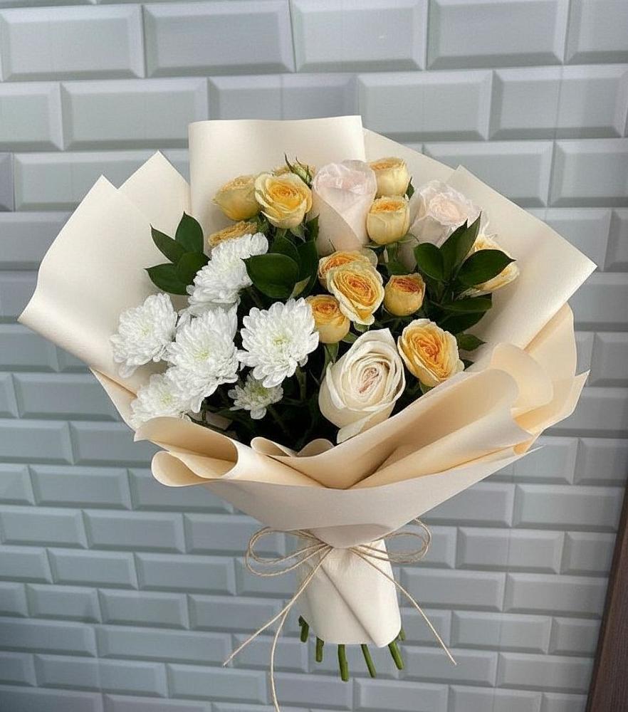 Букет цветов из: Розы и Хризантемы в Красной Горке