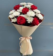 Букет цветов из:  Розы и Хризантемы в Красной Горке