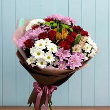 Букет цветов из:  Розы, Хризантемы и Альстромерии #REPLACE_PRED# Красной Горке
