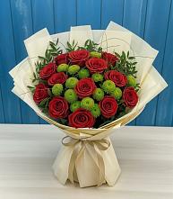 Букет цветов из:  Розы и Хризантемы в Красной Горке