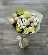 Букет цветов из:  Альстромерии, Розы и Хризантемы в Красной Горке