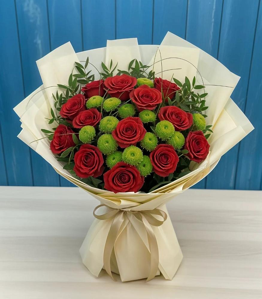 Букет цветов из: Розы и Хризантемы в Красной Горке